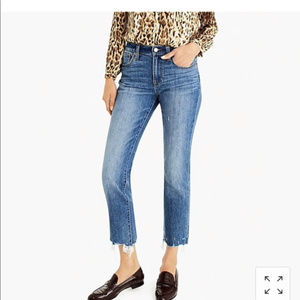 J Crew boyfriend jeans with chewed hems